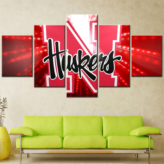 American Football - 5 Pieces Wall Art - AF5014 - Nebraska Cornhuskers Football - American Football Poster - American Football Canvas