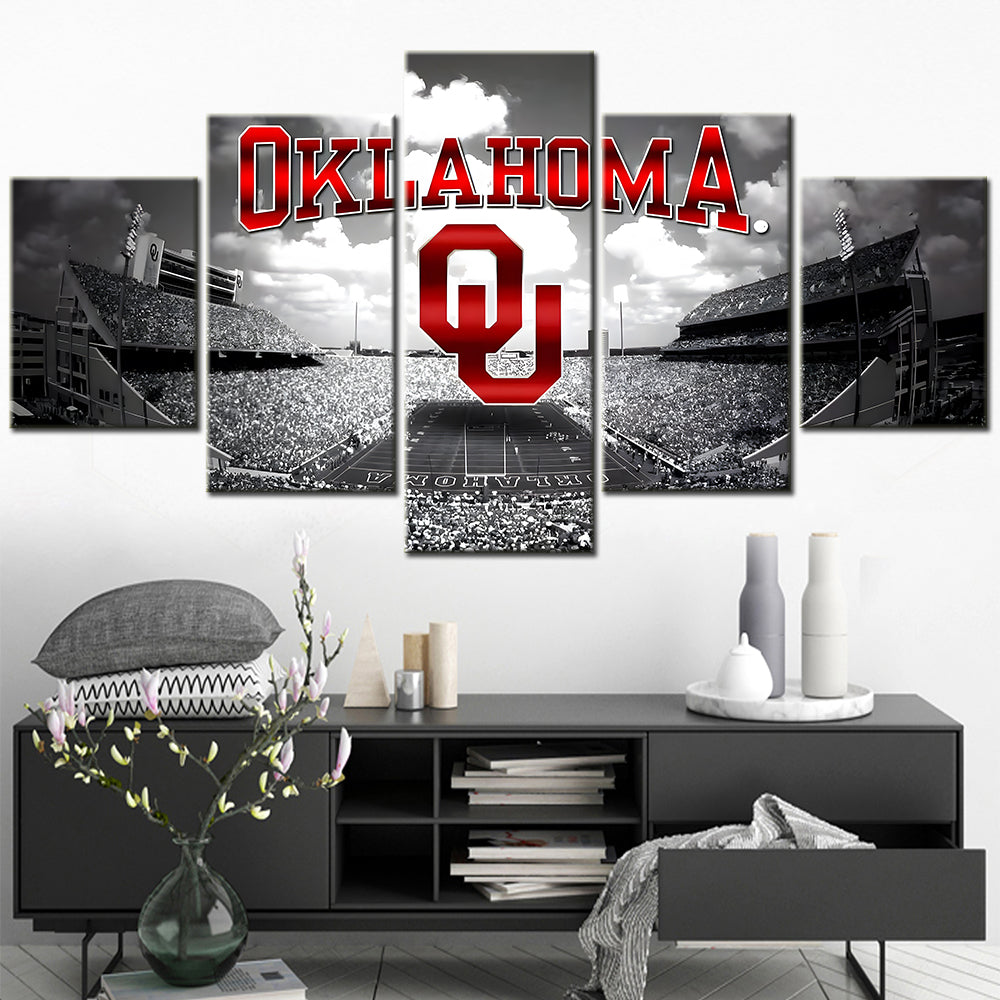 American Football - 5 Pieces Wall Art - AF5019 - Oklahoma Sooners Football - American Football Poster - American Football Canvas