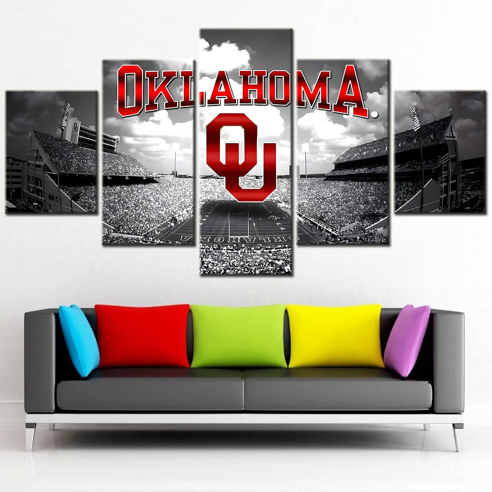 American Football - 5 Pieces Wall Art - AF5019 - Oklahoma Sooners Football - American Football Poster - American Football Canvas