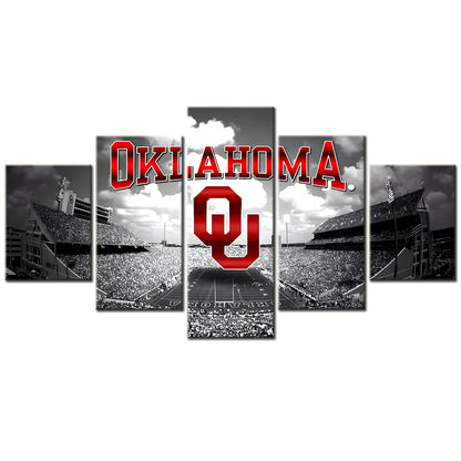 American Football - 5 Pieces Wall Art - AF5019 - Oklahoma Sooners Football - American Football Poster - American Football Canvas