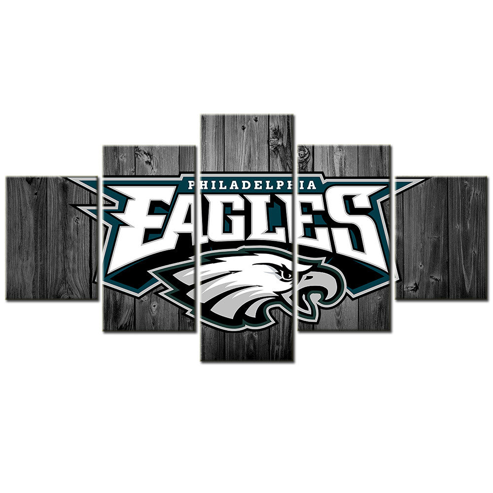 American Football - 5 Pieces Wall Art - AF5023 - Philadelphia Eagles Football Barn Wood - American Football Poster - American Football Canvas