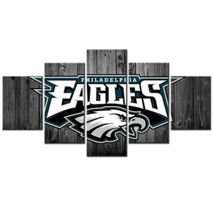 American Football - 5 Pieces Wall Art - AF5023 - Philadelphia Eagles Football Barn Wood - American Football Poster - American Football Canvas