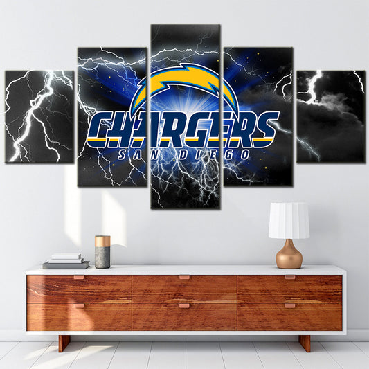 American Football - 5 Pieces Wall Art - AF5079 - San Diego Chargers - American Football Poster - American Football Canvas