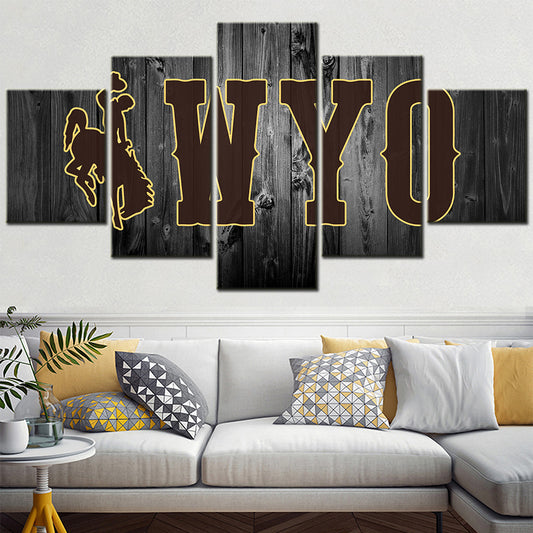 American Football - 5 Pieces Wall Art - AF5058 - Wyoming Cowboys Football - American Football Poster - American Football Canvas