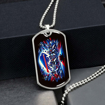 American Football Dog Tag Necklace - AFD003 - Buffalo Bills - Super Bowl Spirit - NFL Teams - Military Ball Chain