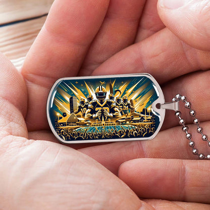 American Football Dog Tag Necklace - AFD031 - New Orleans Saints - NFL Teams - Military Ball Chain