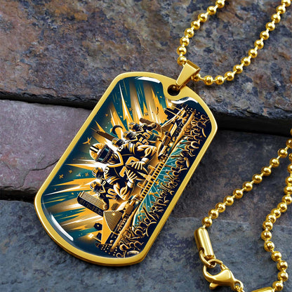American Football Dog Tag Necklace - AFD031 - New Orleans Saints - NFL Teams - Military Ball Chain