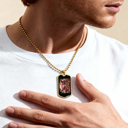 American Football Dog Tag Necklace - AFD038 - San Francisco 49ers Epic Super Bowl Team - Military Ball Chain