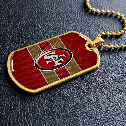 American Football Dog Tag Necklace - AFD041 - San Francisco 49ers - NFL Teams - Military Ball Chain
