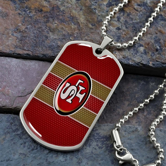 American Football Dog Tag Necklace - AFD041 - San Francisco 49ers - NFL Teams - Military Ball Chain