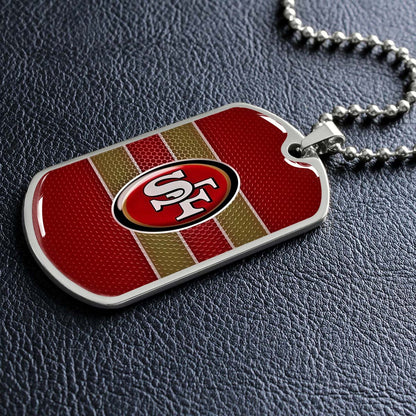 American Football Dog Tag Necklace - AFD041 - San Francisco 49ers - NFL Teams - Military Ball Chain