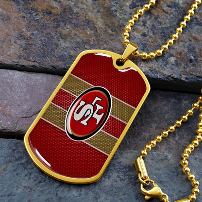 American Football Dog Tag Necklace - AFD041 - San Francisco 49ers - NFL Teams - Military Ball Chain