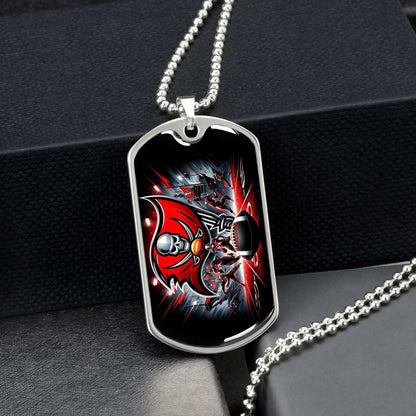 American Football Dog Tag Necklace - AFD050 - Tampa Bay Buccaneers Super Bowl Spirit - NFL Teams - Military Ball Chain