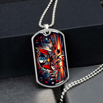 American Football Dog Tag Necklace - AFD051 - Tampa Bay Buccaneers Super Bowl Spirit - NFL Teams - Military Ball Chain
