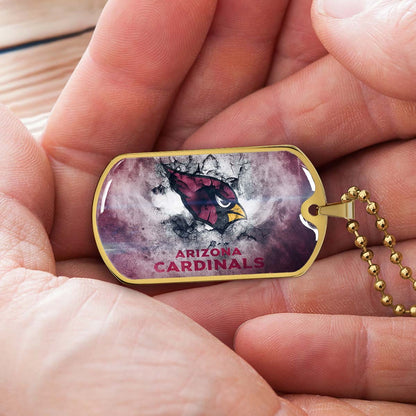 American Football Dog Tag Necklace - AFD052 - Arizona Cardinals - NFL Teams - Military Ball Chain