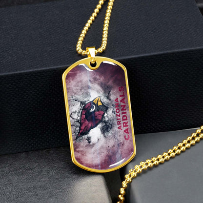 American Football Dog Tag Necklace - AFD052 - Arizona Cardinals - NFL Teams - Military Ball Chain