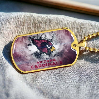 American Football Dog Tag Necklace - AFD052 - Arizona Cardinals - NFL Teams - Military Ball Chain