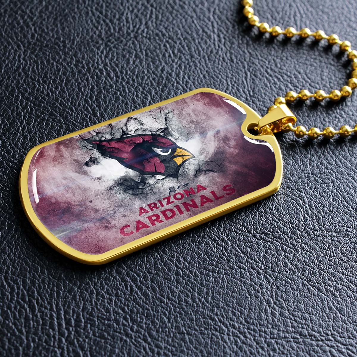 American Football Dog Tag Necklace - AFD052 - Arizona Cardinals - NFL Teams - Military Ball Chain