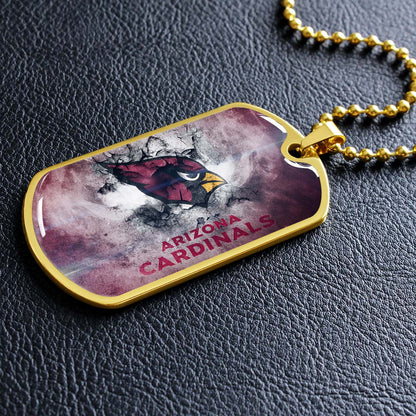American Football Dog Tag Necklace - AFD052 - Arizona Cardinals - NFL Teams - Military Ball Chain