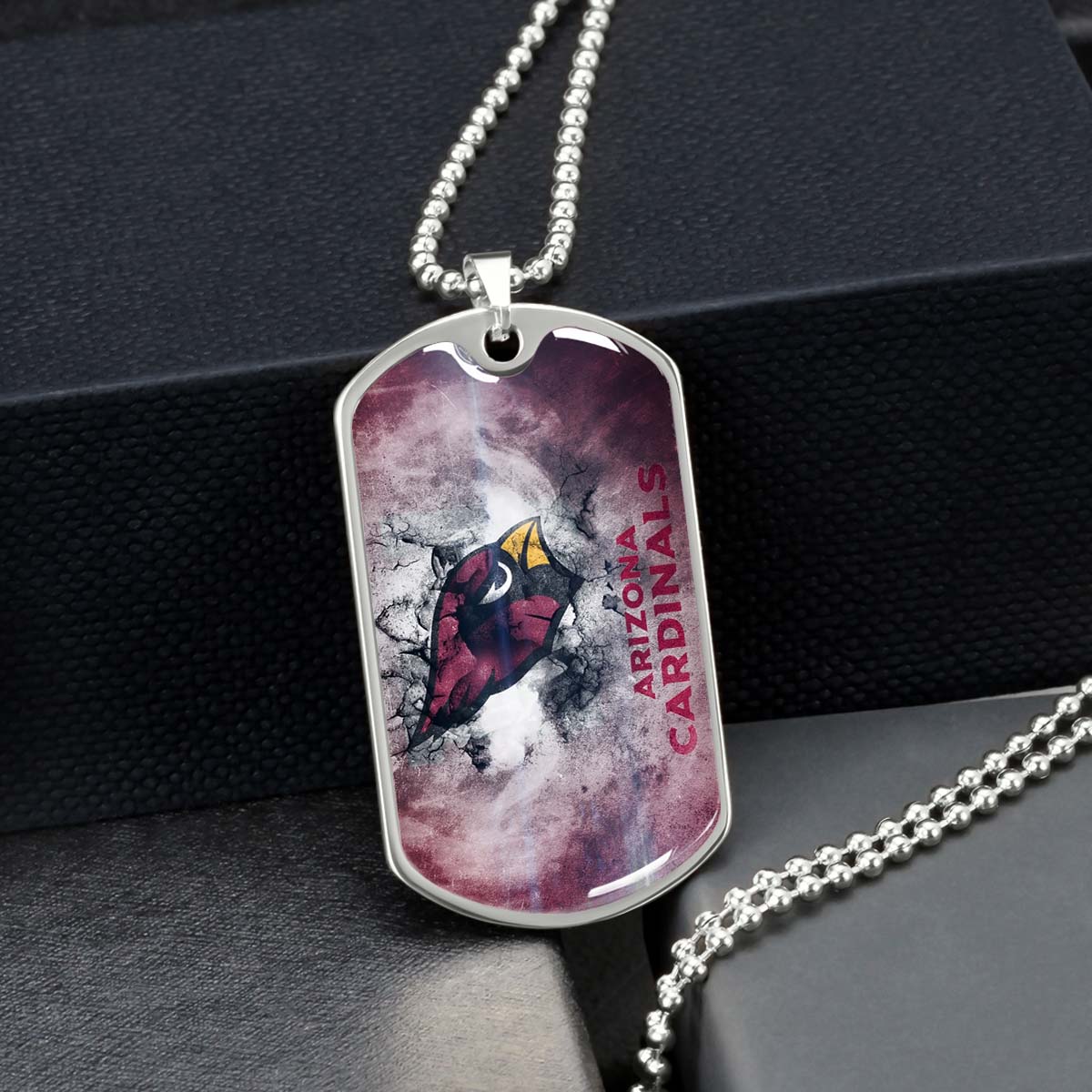 American Football Dog Tag Necklace - AFD052 - Arizona Cardinals - NFL Teams - Military Ball Chain