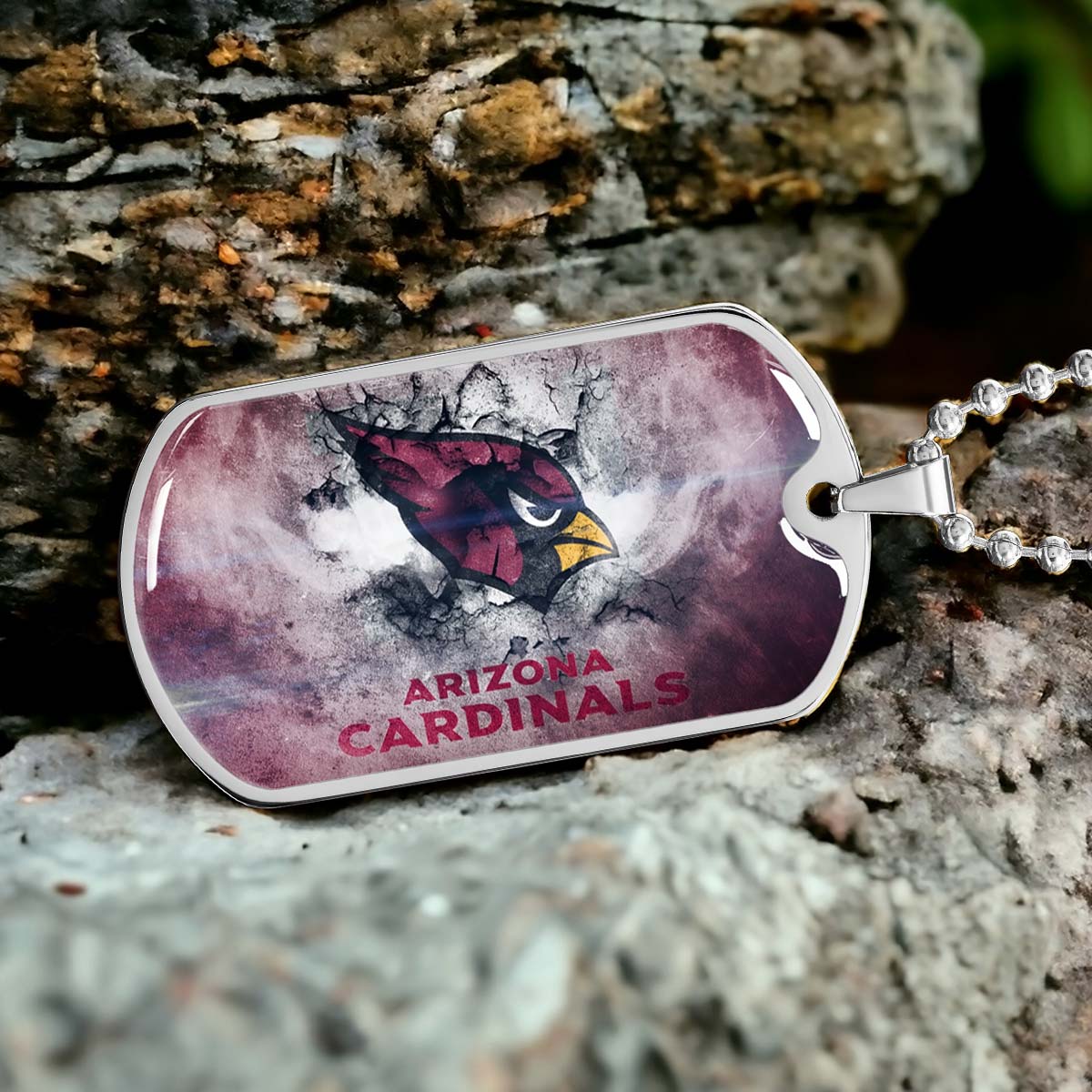 American Football Dog Tag Necklace - AFD052 - Arizona Cardinals - NFL Teams - Military Ball Chain