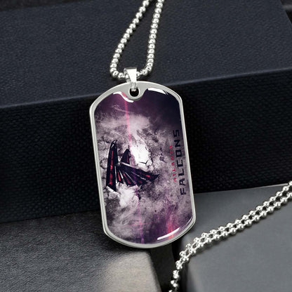 American Football Dog Tag Necklace - AFD053 - Atlanta Falcons - NFL Teams - Military Ball Chain