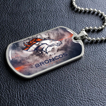 American Football Dog Tag Necklace - AFD061 - Denver Broncos - NFL Teams - Military Ball Chain