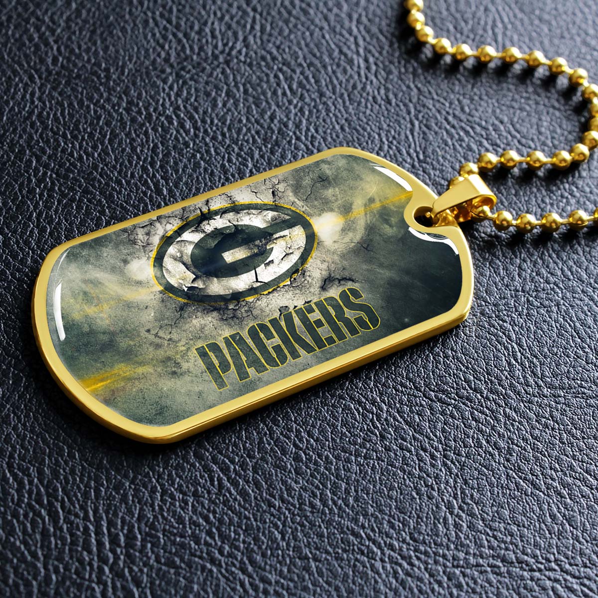 American Football Dog Tag Necklace - AFD063 - Green Bay Packers - NFL Teams - Military Ball Chain
