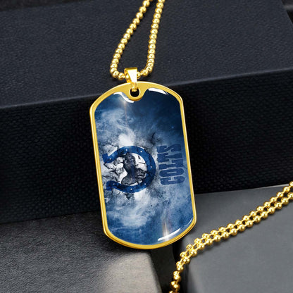 American Football Dog Tag Necklace - AFD065 - Indianapolis Colts - NFL Teams - Military Ball Chain