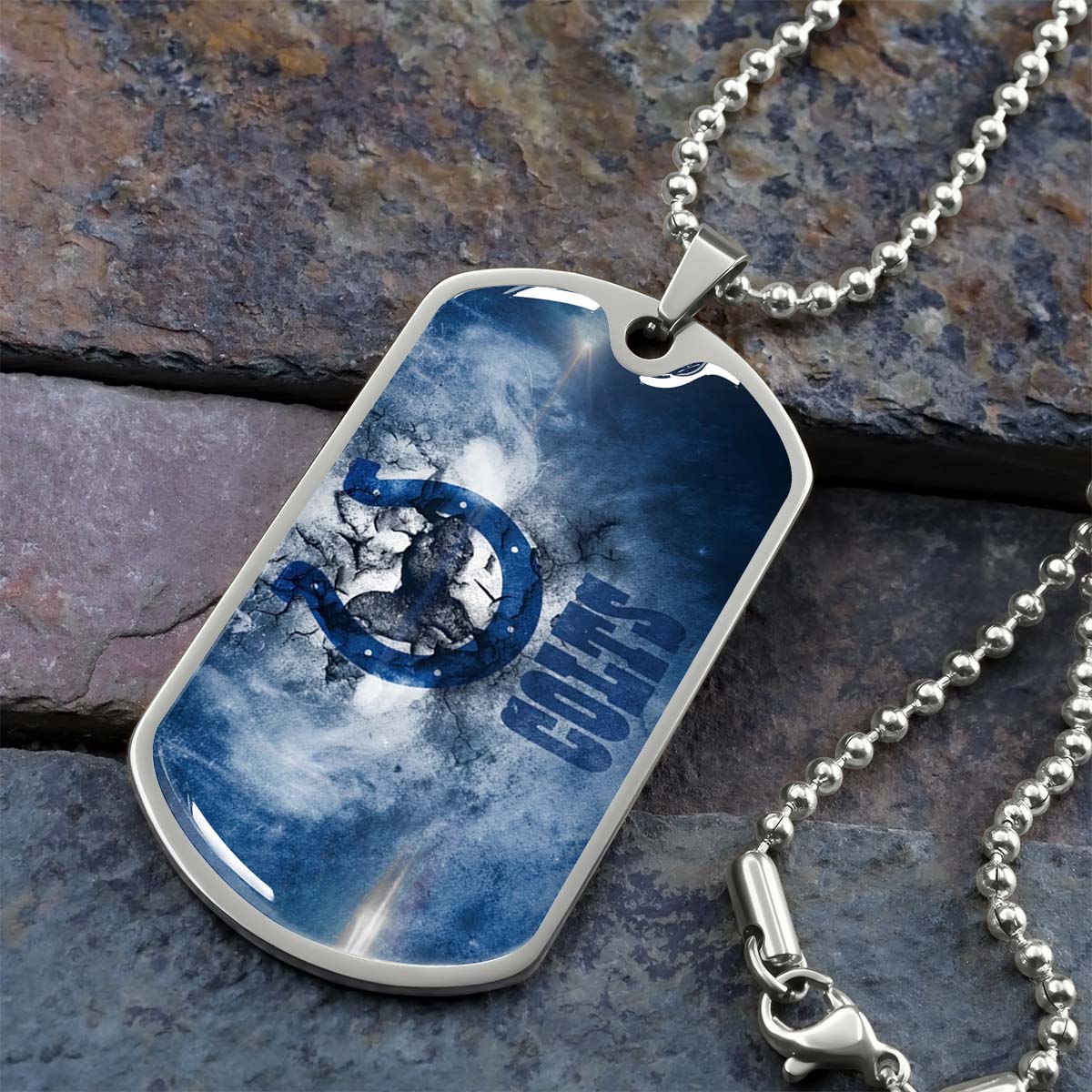 American Football Dog Tag Necklace - AFD065 - Indianapolis Colts - NFL Teams - Military Ball Chain