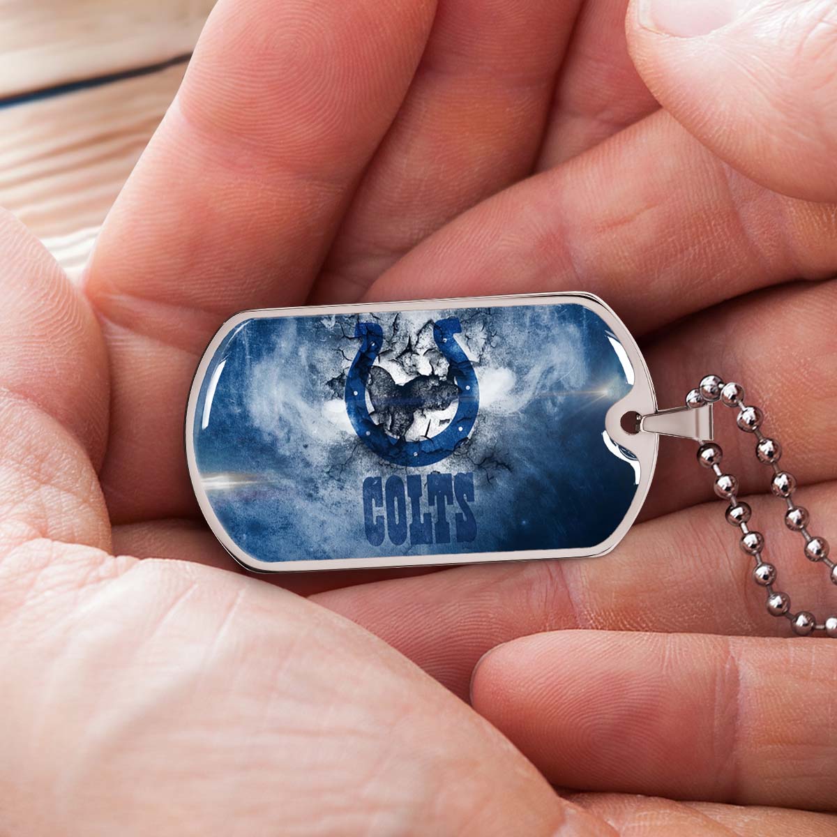 American Football Dog Tag Necklace - AFD065 - Indianapolis Colts - NFL Teams - Military Ball Chain