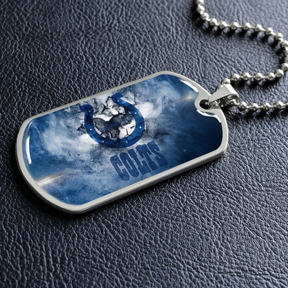 American Football Dog Tag Necklace - AFD065 - Indianapolis Colts - NFL Teams - Military Ball Chain