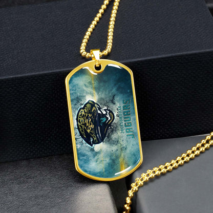 American Football Dog Tag Necklace - AFD066 - Jacksonville Jaguars - NFL Teams - Military Ball Chain
