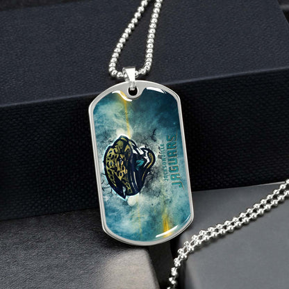 American Football Dog Tag Necklace - AFD066 - Jacksonville Jaguars - NFL Teams - Military Ball Chain