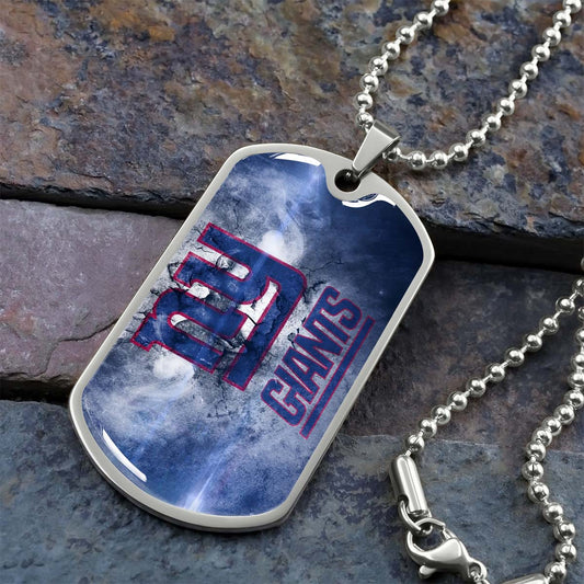 American Football Dog Tag Necklace - AFD072 - New York Giants - NFL Teams - Military Ball Chain