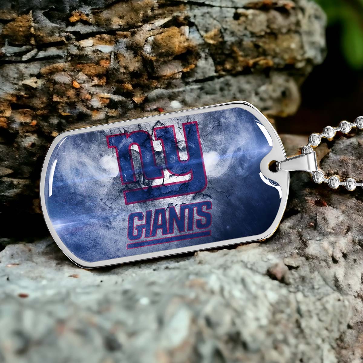 American Football Dog Tag Necklace - AFD072 - New York Giants - NFL Teams - Military Ball Chain
