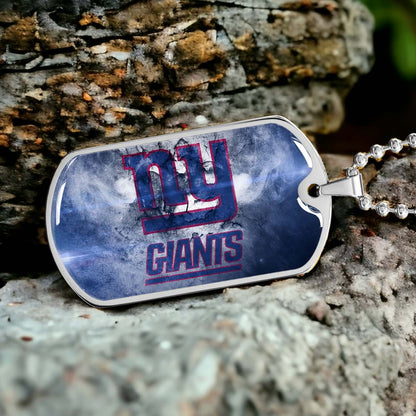 American Football Dog Tag Necklace - AFD072 - New York Giants - NFL Teams - Military Ball Chain
