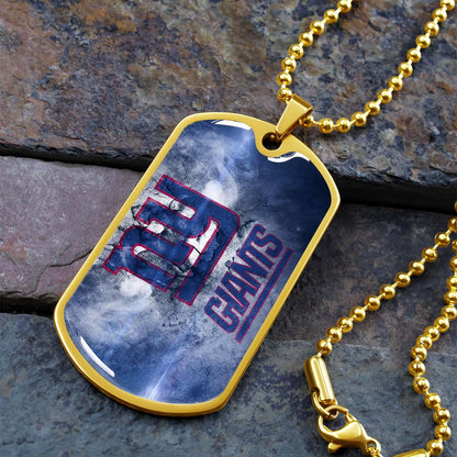 American Football Dog Tag Necklace - AFD072 - New York Giants - NFL Teams - Military Ball Chain