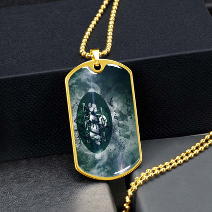 American Football Dog Tag Necklace - AFD073 - New York Jets - NFL Teams - Military Ball Chain