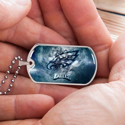 American Football Dog Tag Necklace - AFD075 - Philadelphia Eagles - NFL Teams - Military Ball Chain