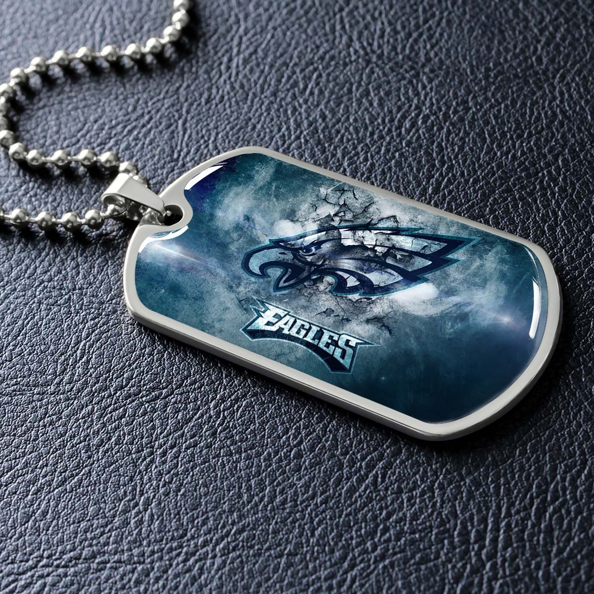 American Football Dog Tag Necklace - AFD075 - Philadelphia Eagles - NFL Teams - Military Ball Chain