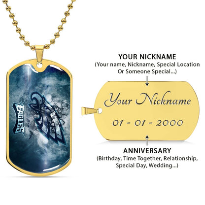 American Football Dog Tag Necklace - AFD075 - Philadelphia Eagles - NFL Teams - Military Ball Chain