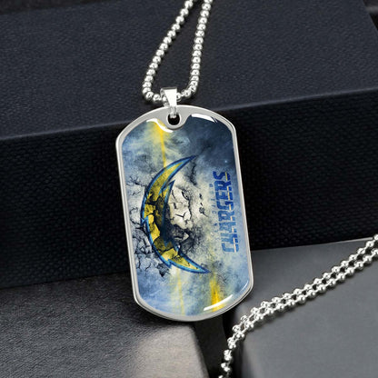 American Football Dog Tag Necklace - AFD077 - San Diego Chargers - NFL Teams - Military Ball Chain