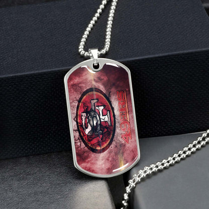 American Football Dog Tag Necklace - AFD078 - San Francisco 49ers - NFL Teams - Military Ball Chain