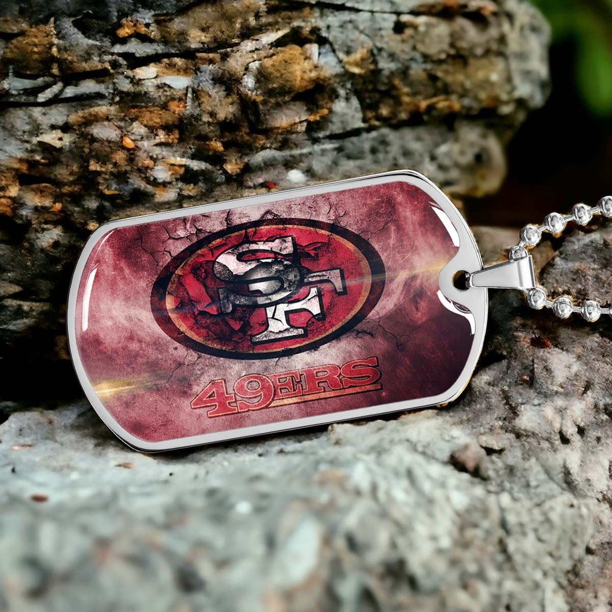 American Football Dog Tag Necklace - AFD078 - San Francisco 49ers - NFL Teams - Military Ball Chain
