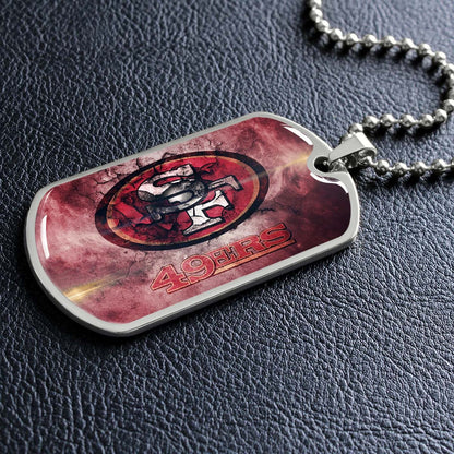 American Football Dog Tag Necklace - AFD078 - San Francisco 49ers - NFL Teams - Military Ball Chain