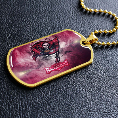 American Football Dog Tag Necklace - AFD081 - Tampa Bay Buccaneers - NFL Teams - Military Ball Chain
