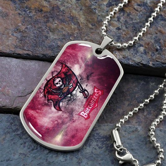 American Football Dog Tag Necklace - AFD081 - Tampa Bay Buccaneers - NFL Teams - Military Ball Chain