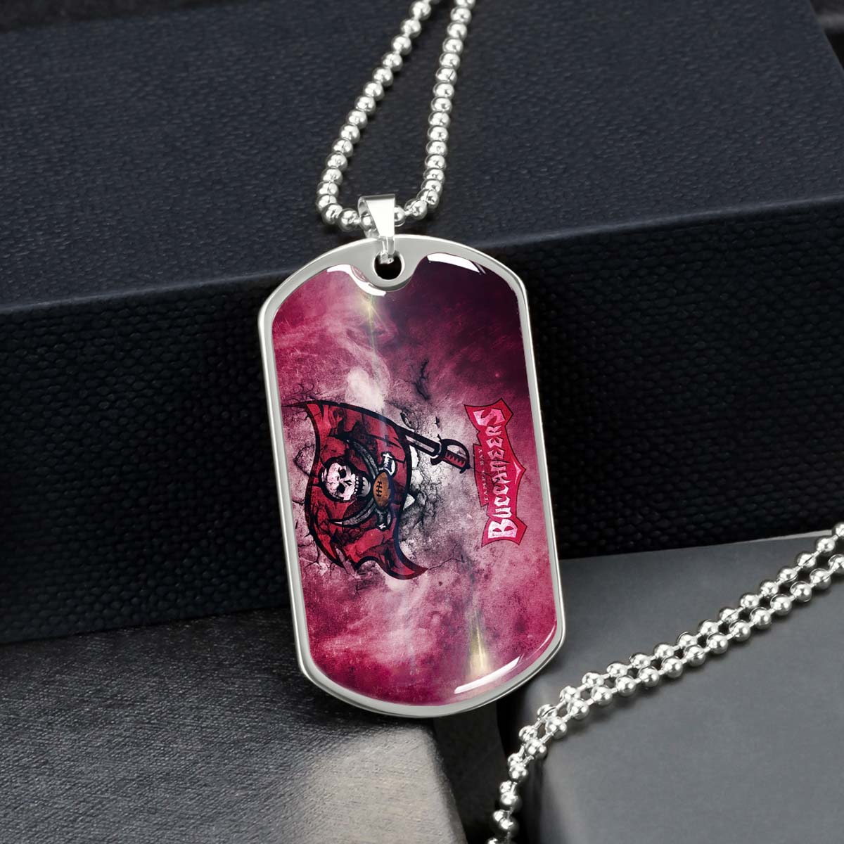 American Football Dog Tag Necklace - AFD081 - Tampa Bay Buccaneers - NFL Teams - Military Ball Chain