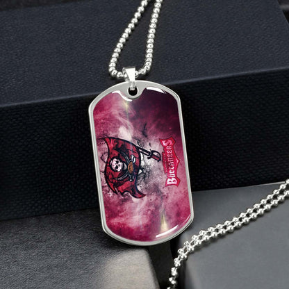 American Football Dog Tag Necklace - AFD081 - Tampa Bay Buccaneers - NFL Teams - Military Ball Chain